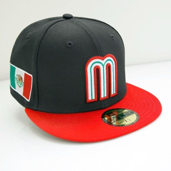 New Era 59FIFTY Black Mexico Red/Beige 2023 World Baseball Classic‎ Nwt - Picture 1 of 7